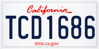 CA license plate TCD1686