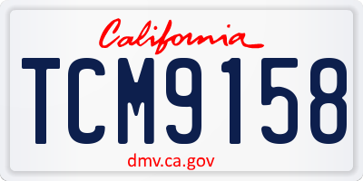 CA license plate TCM9158