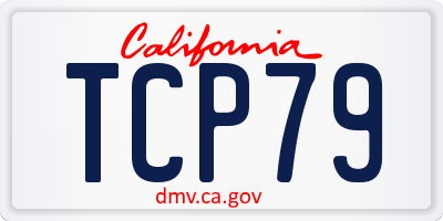 CA license plate TCP79