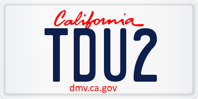 CA license plate TDU2