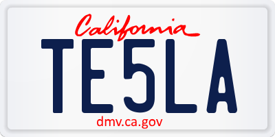 CA license plate TE5LA