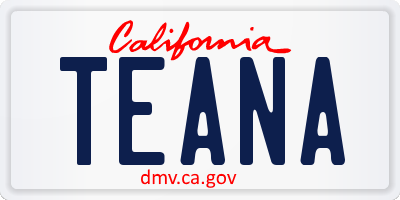 CA license plate TEANA