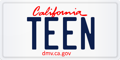 CA license plate TEEN