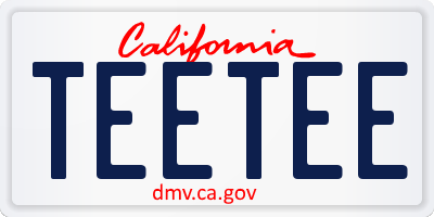 CA license plate TEETEE