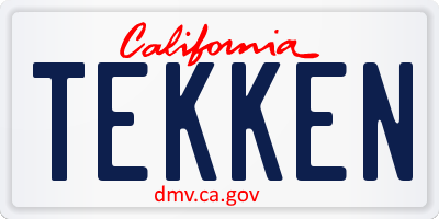 CA license plate TEKKEN