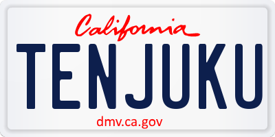 CA license plate TENJUKU