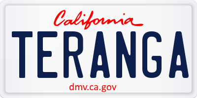 CA license plate TERANGA