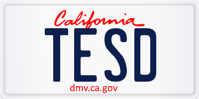 CA license plate TESD