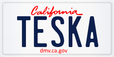 CA license plate TESKA