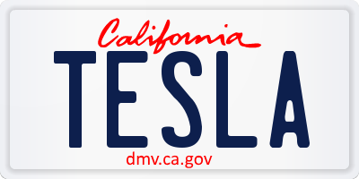 CA license plate TESLA