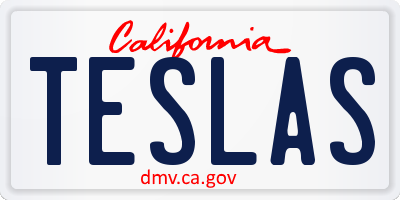 CA license plate TESLAS