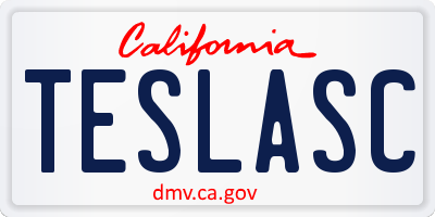 CA license plate TESLASC