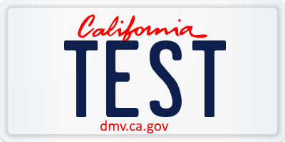 CA license plate TEST