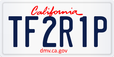 CA license plate TF2R1P