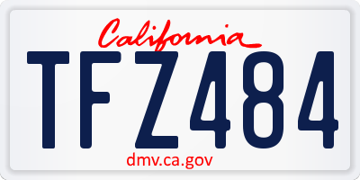 CA license plate TFZ484