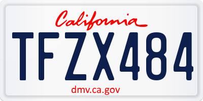 CA license plate TFZX484