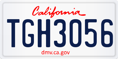 CA license plate TGH3056