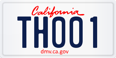 CA license plate TH001