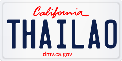 CA license plate THAILAO