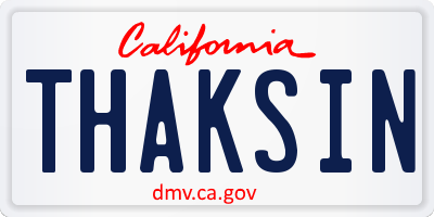 CA license plate THAKSIN