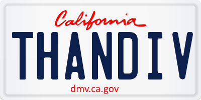 CA license plate THANDIV