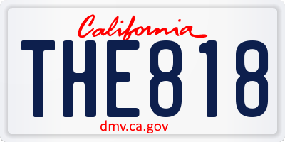 CA license plate THE818