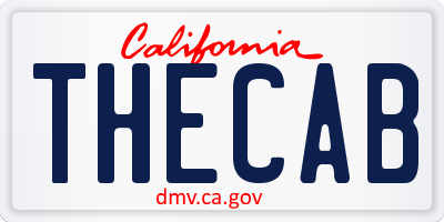 CA license plate THECAB