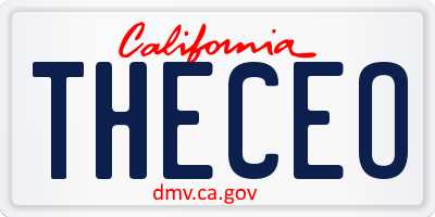 CA license plate THECEO