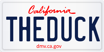 CA license plate THEDUCK