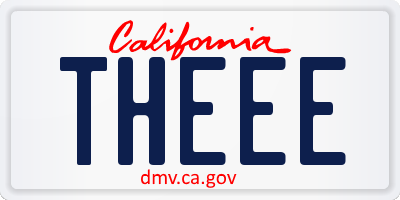 CA license plate THEEE