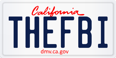 CA license plate THEFBI