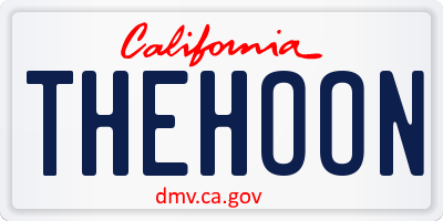 CA license plate THEHOON