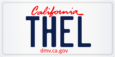 CA license plate THEL