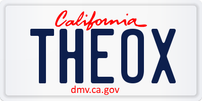 CA license plate THEOX