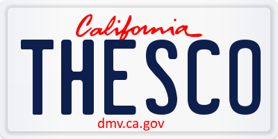 CA license plate THESCO