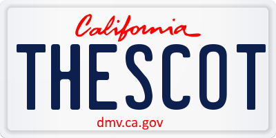 CA license plate THESCOT