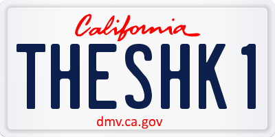 CA license plate THESHK1