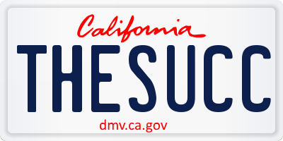 CA license plate THESUCC