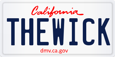 CA license plate THEWICK