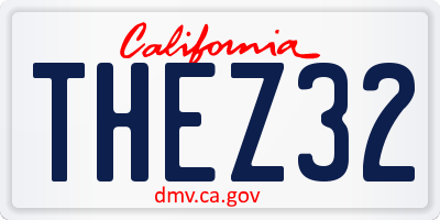 CA license plate THEZ32