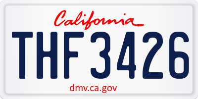 CA license plate THF3426