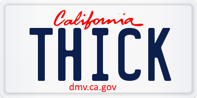 CA license plate THICK