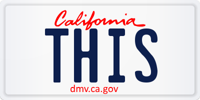 CA license plate THIS