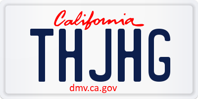 CA license plate THJHG