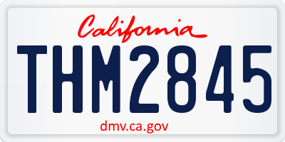 CA license plate THM2845