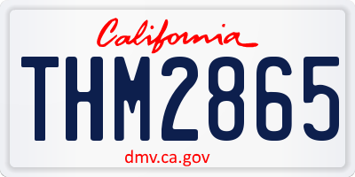 CA license plate THM2865