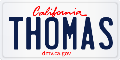 CA license plate THOMAS