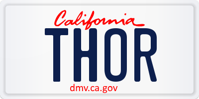 CA license plate THOR