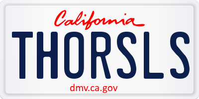 CA license plate THORSLS