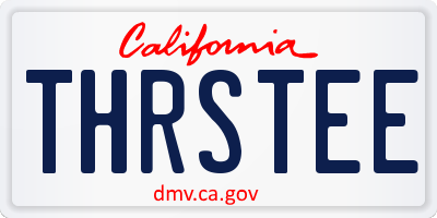 CA license plate THRSTEE